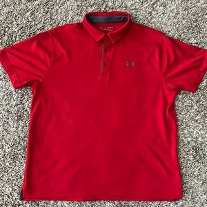 Mens XL Under Armor Red Polo